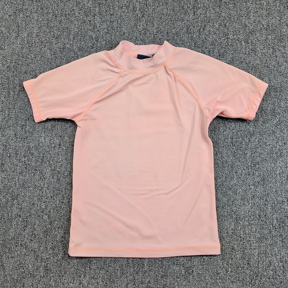 Kanu Surf Sporty Pink Short Sleeve Rash Guard Swim Shirt Size S 8 Sun Protection